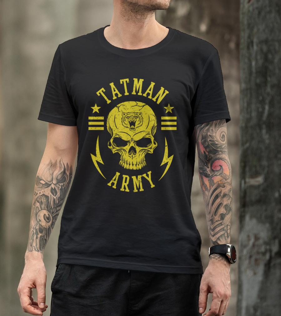 TATMAN ARMY Skull Bear Stars Lightning T-Shirt