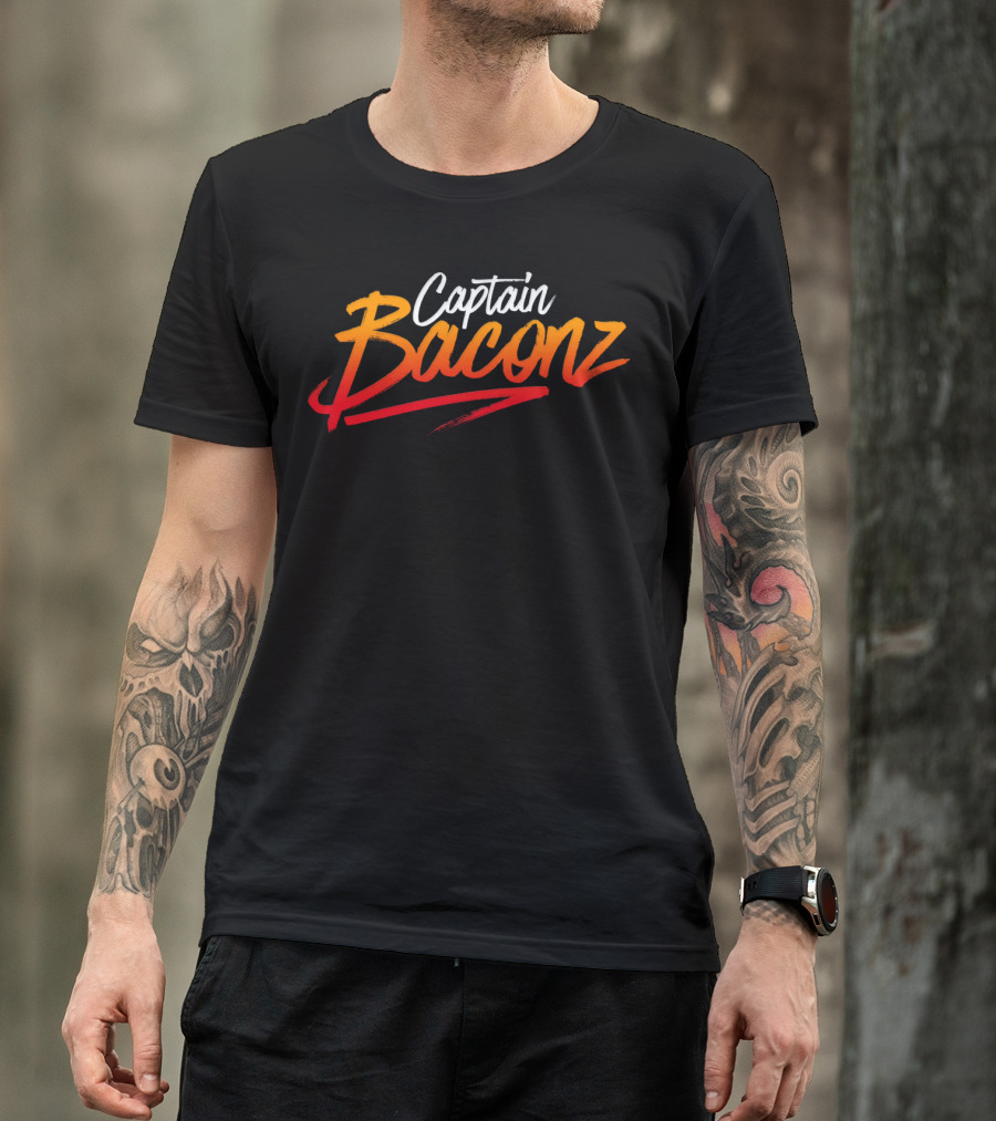 CaptainBaconz New Logo Merch Bold Brush Style Logo T-Shirt