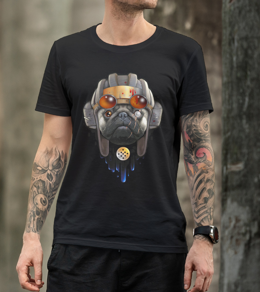 Dog Of War Pug Pilot Vintage Aviator Helmet Iconic T-Shirt