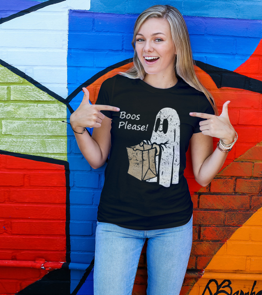Boos Please Vintage Halloween Ghost Trick-or-Treating T-Shirt