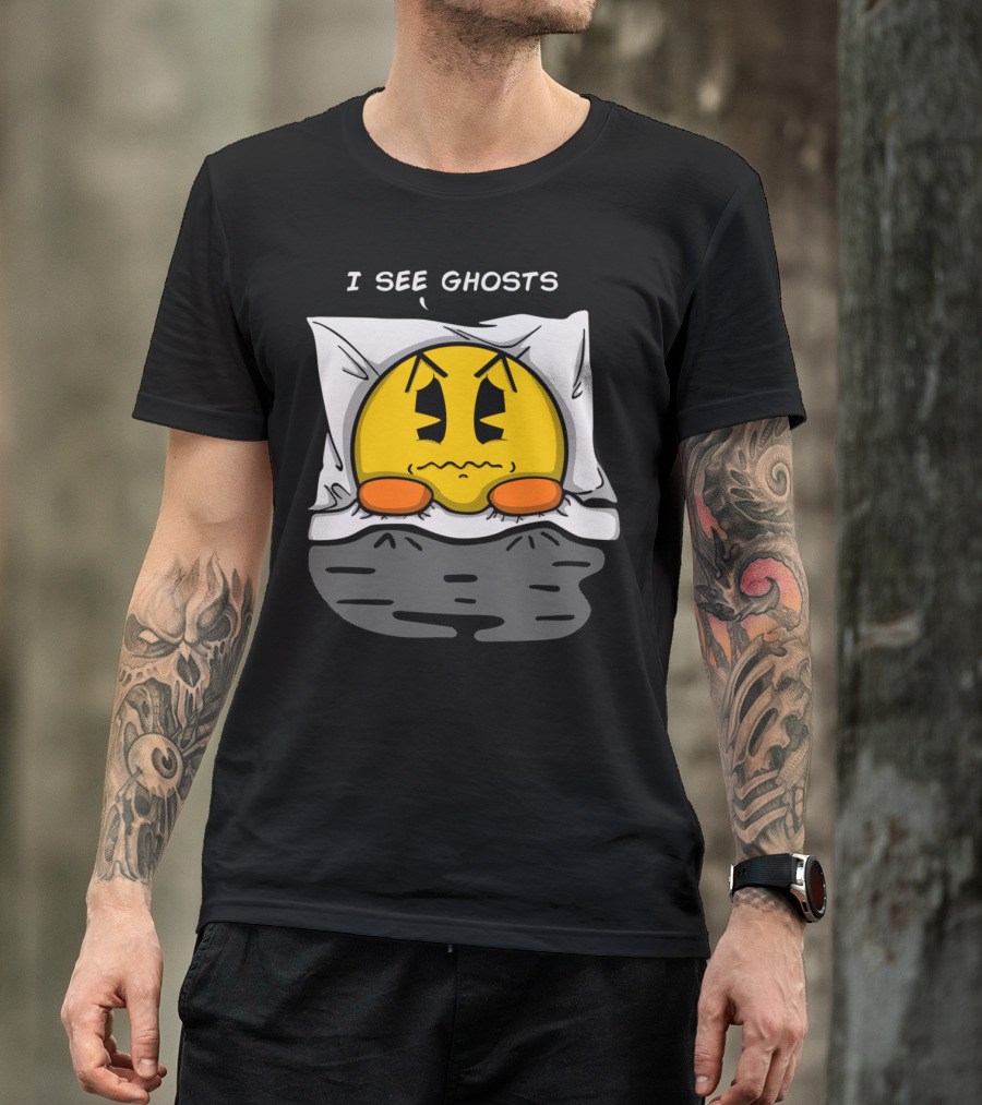 I See Ghosts Sleepy Emoji Pillow T-Shirt