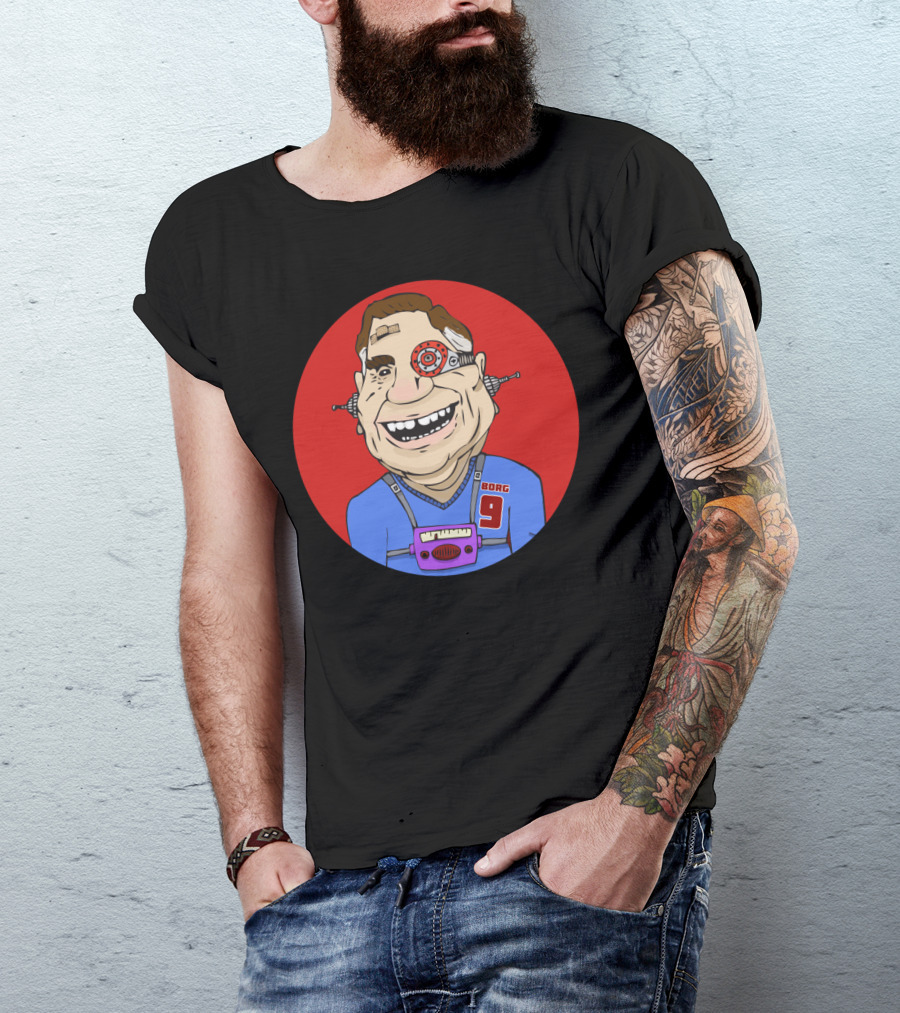 Borg 9 Cyborg Character Illustration T-Shirt