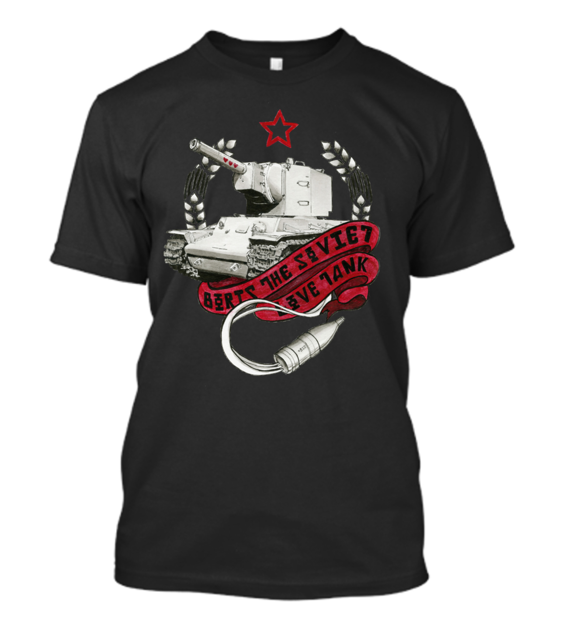 Boris The Soviet Love Tank Red Star Cannon Heart Icons T-Shirt
