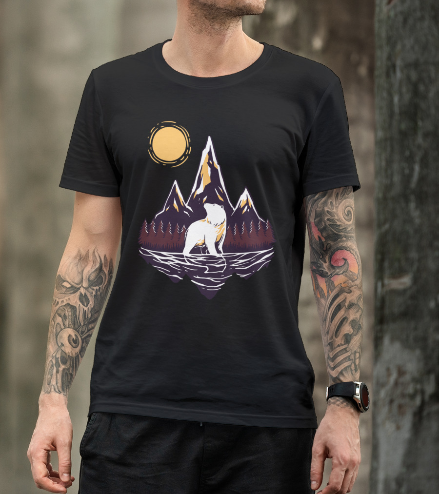 Bear Mountain Polar Wilderness Under Golden Sun T-Shirt