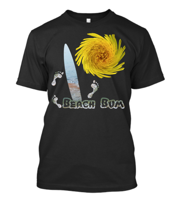 Beach Bum Footprints Sun Surf Fun T-Shirt