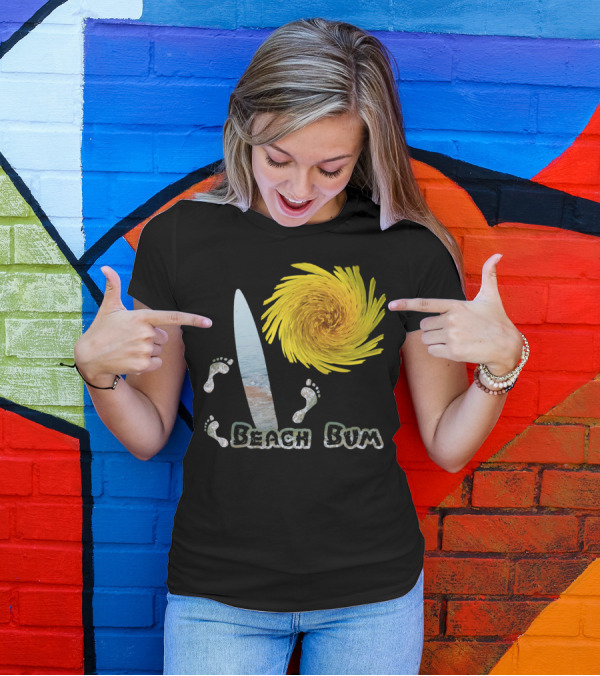 Beach Bum Footprints Sun Surf Fun T-Shirt