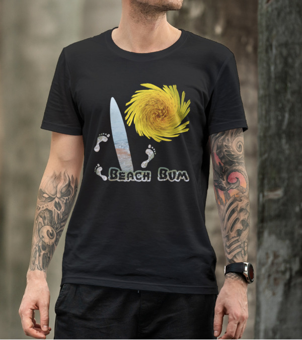 Beach Bum Footprints Sun Surf Fun T-Shirt