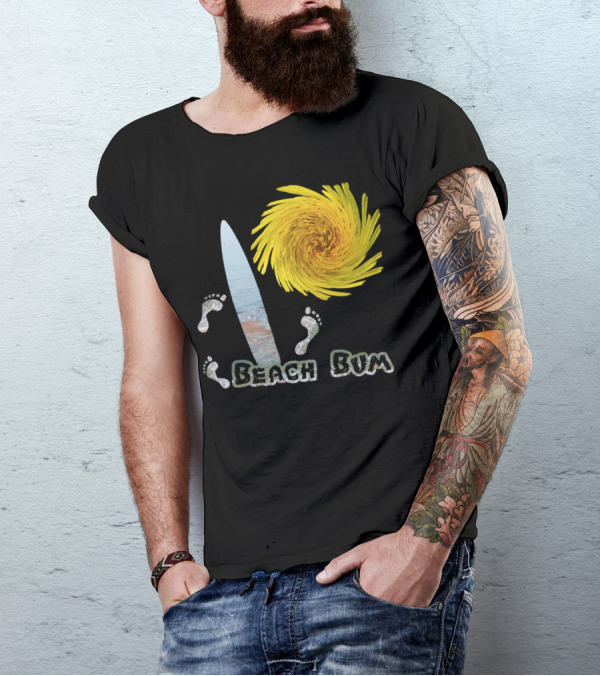 Beach Bum Footprints Sun Surf Fun T-Shirt