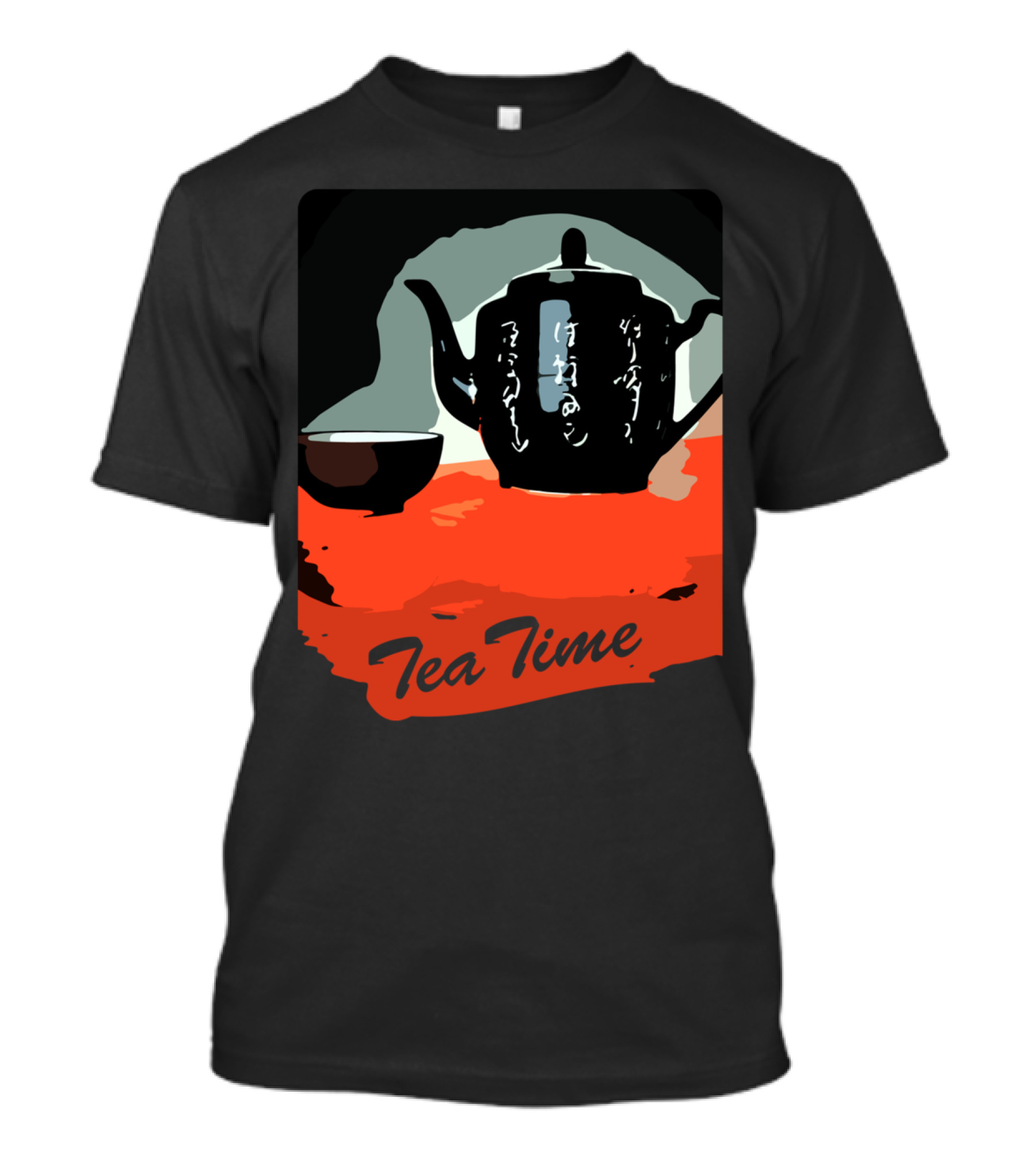 Tea Time Japanese Teapot And Cup On Red Table T-Shirt