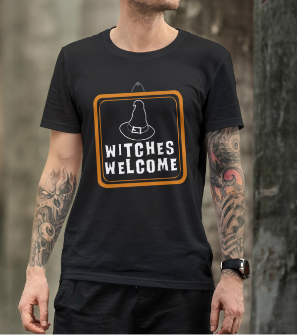 Witches Welcome Sign With Witch Hat T-Shirt