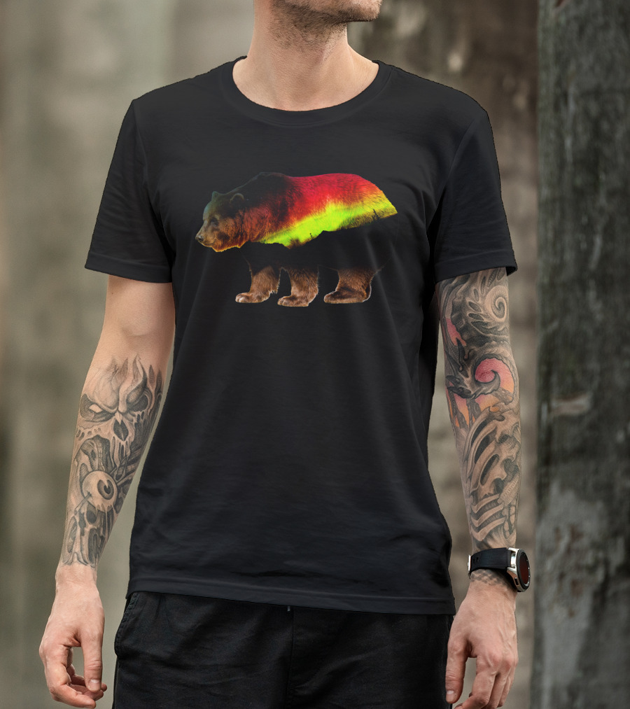 Bear Silhouette With Vibrant Gradient Colors T-Shirt