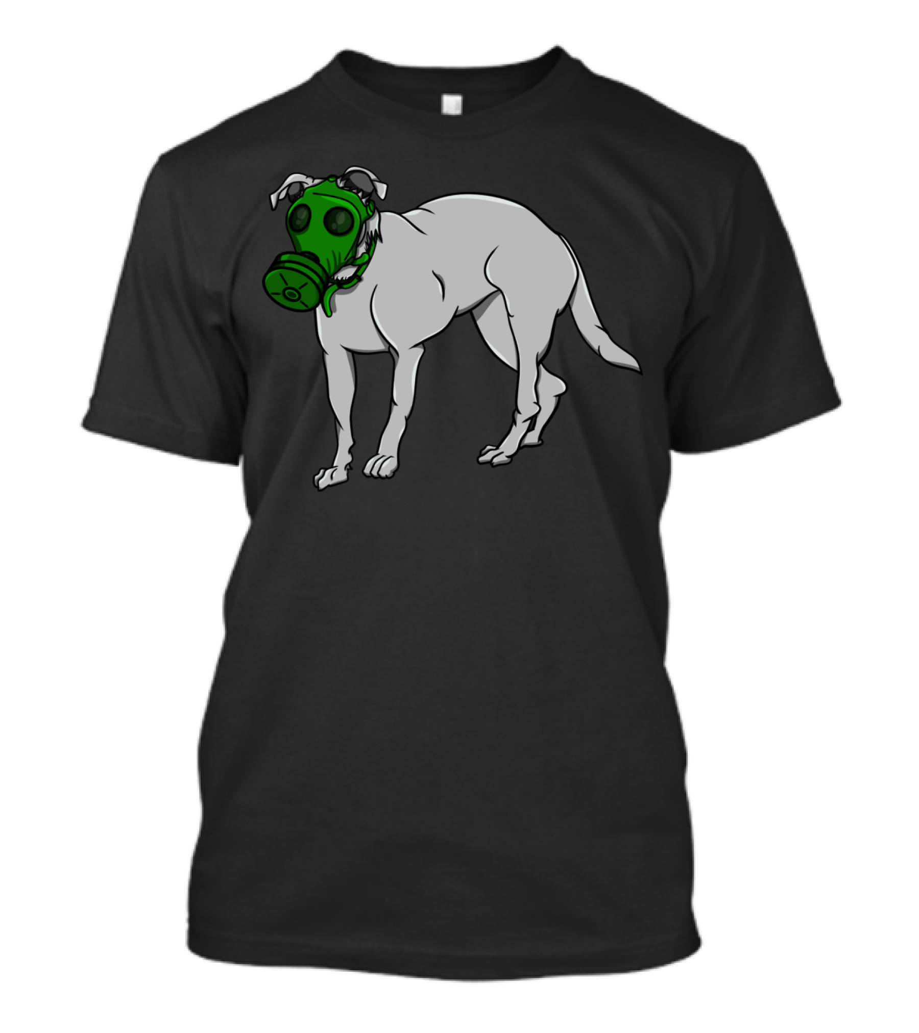 Dog With Green Gas Mask T-Shirt