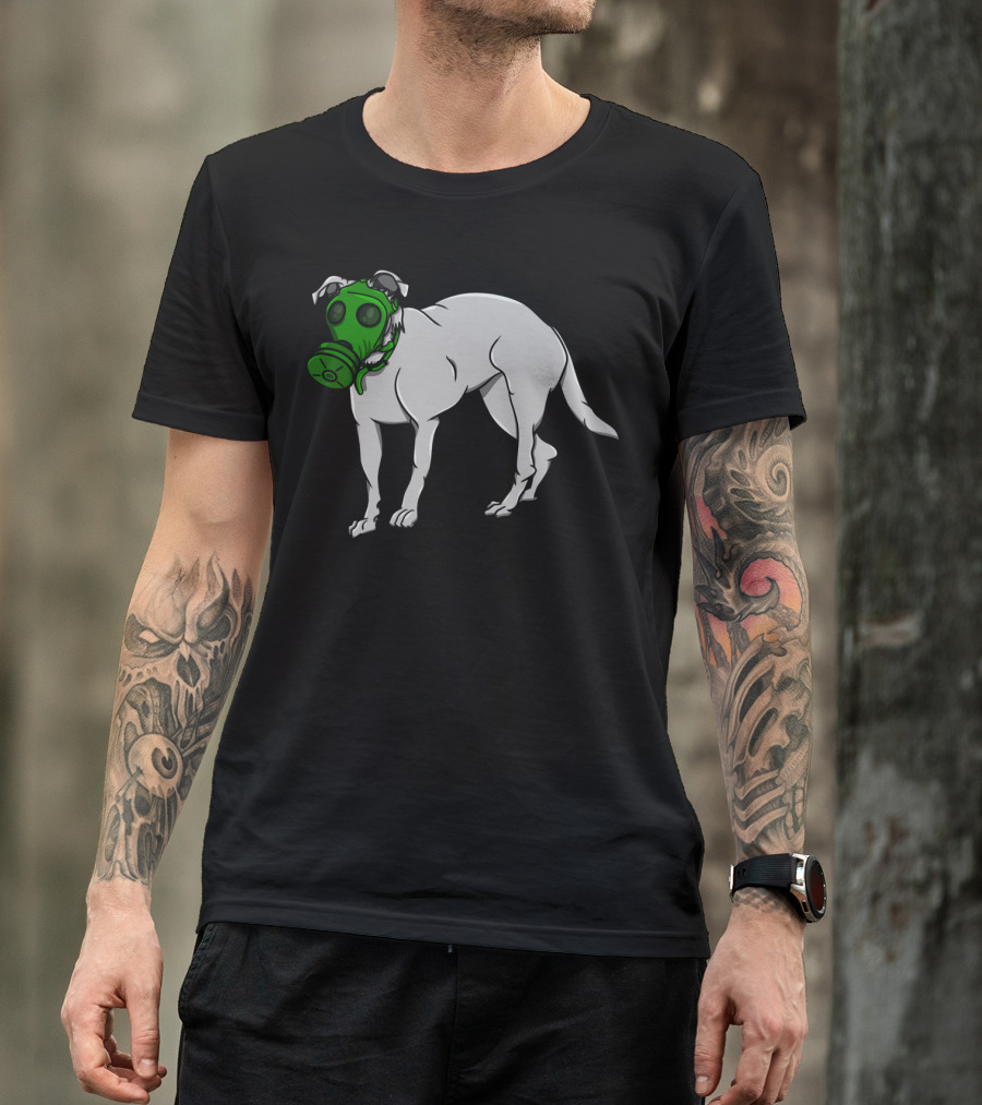 Dog With Green Gas Mask T-Shirt