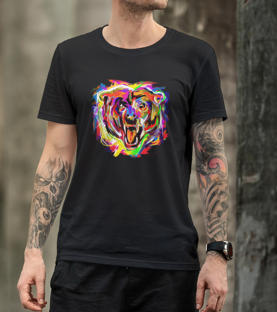 Bear With Me Colorful Bear Face T-Shirt