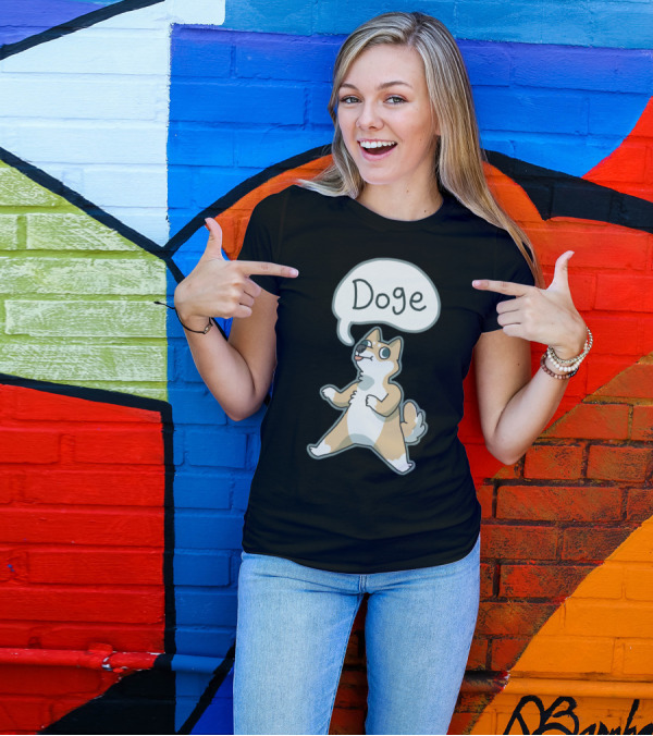 Doge Talking Bubble Cartoon Dog T-Shirt