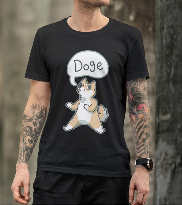 Doge Talking Bubble Cartoon Dog T-Shirt