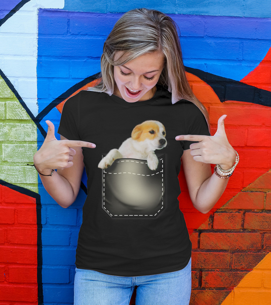 Doggy In My Pocket Puppy Peek Out T-Shirt