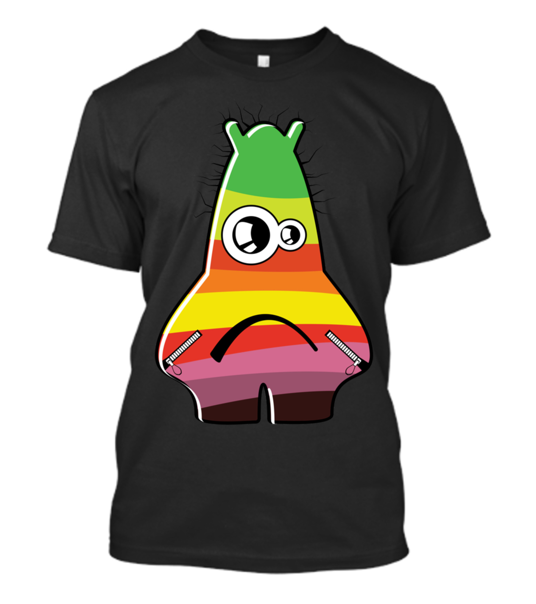 Funny Colorful Monster Incred Rainbow Stripes T-Shirt