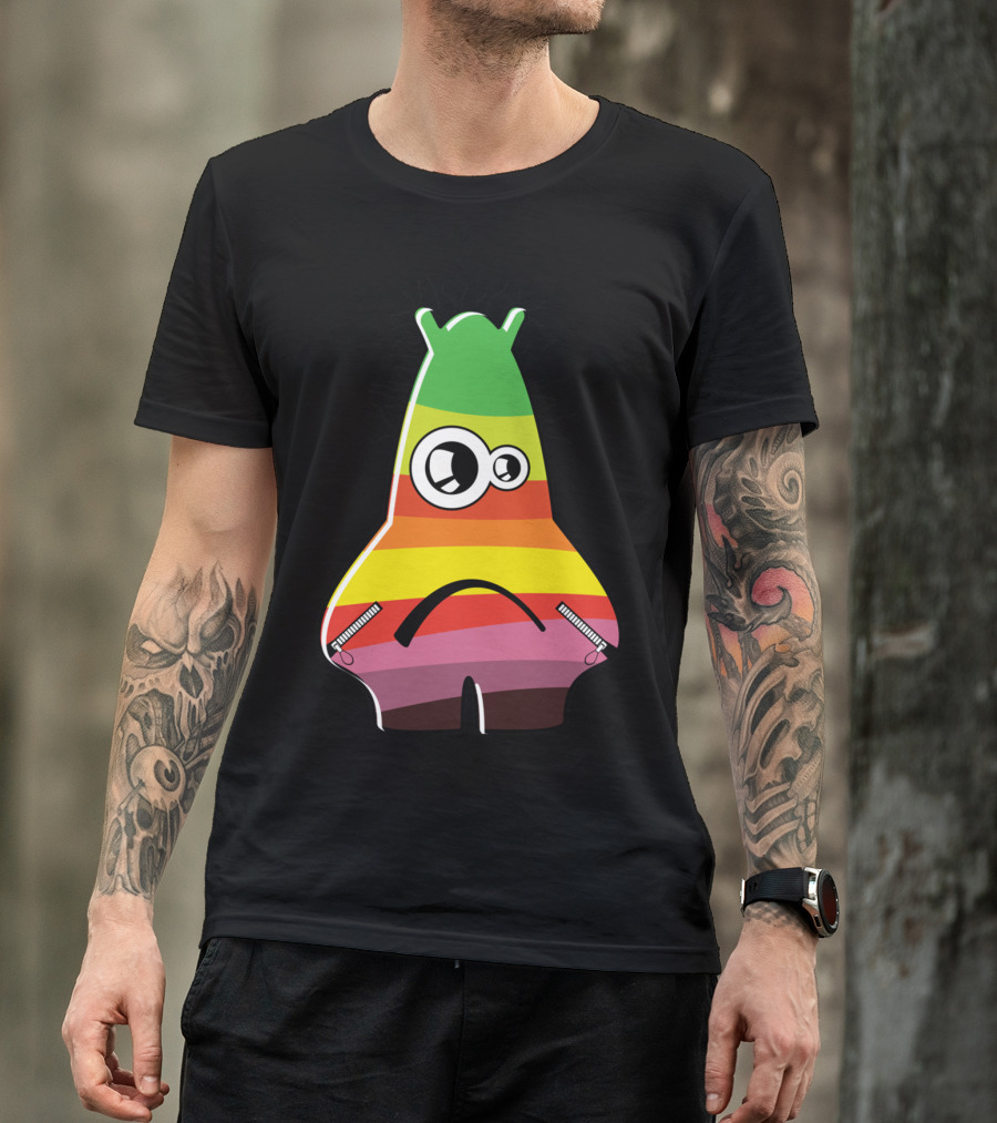 Funny Colorful Monster Incred Rainbow Stripes T-Shirt