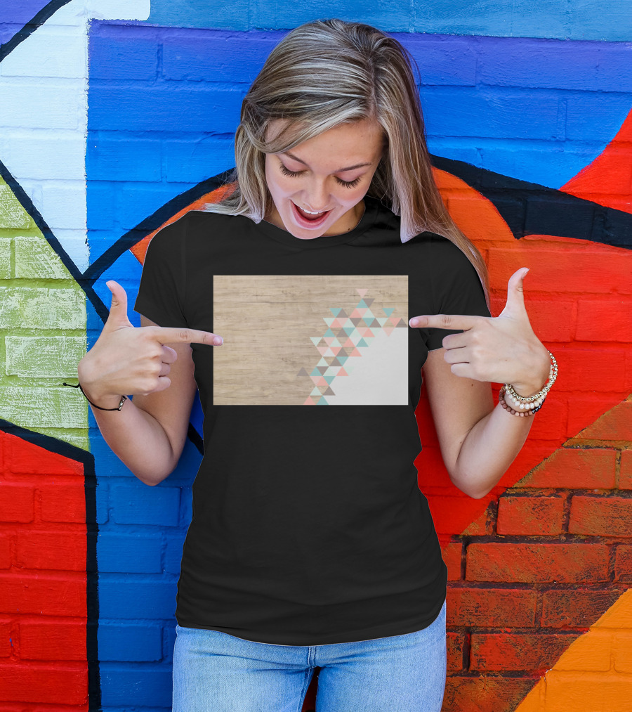 Archiwoo Triangular Pattern Geometric T-Shirt