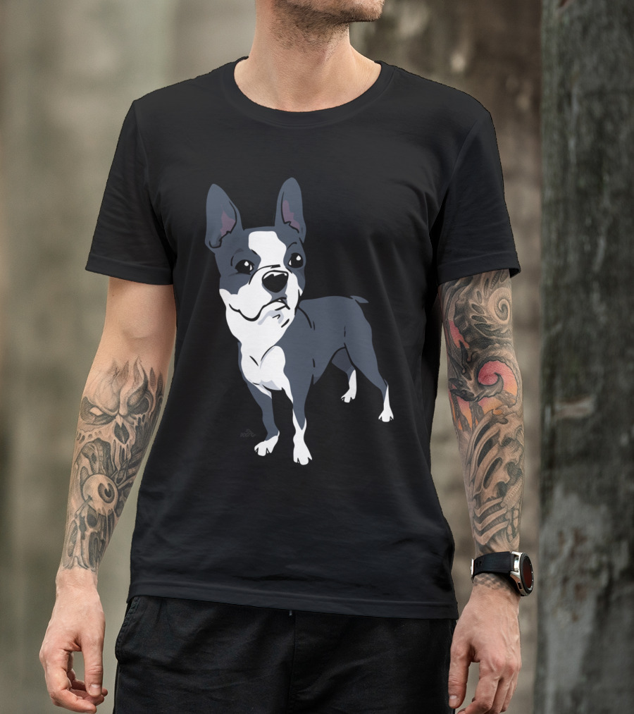 Boston Terrier Cartoon Dog T-Shirt