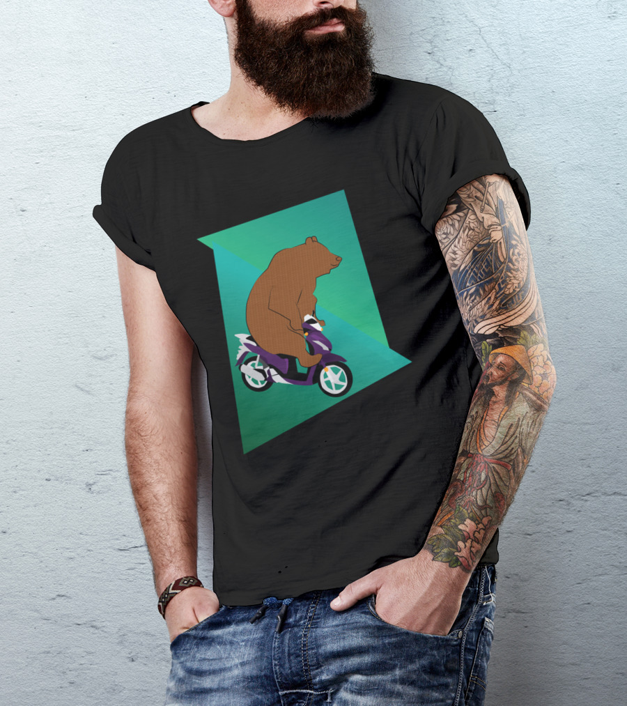 BearrPed Scooter Riding Bear T-Shirt