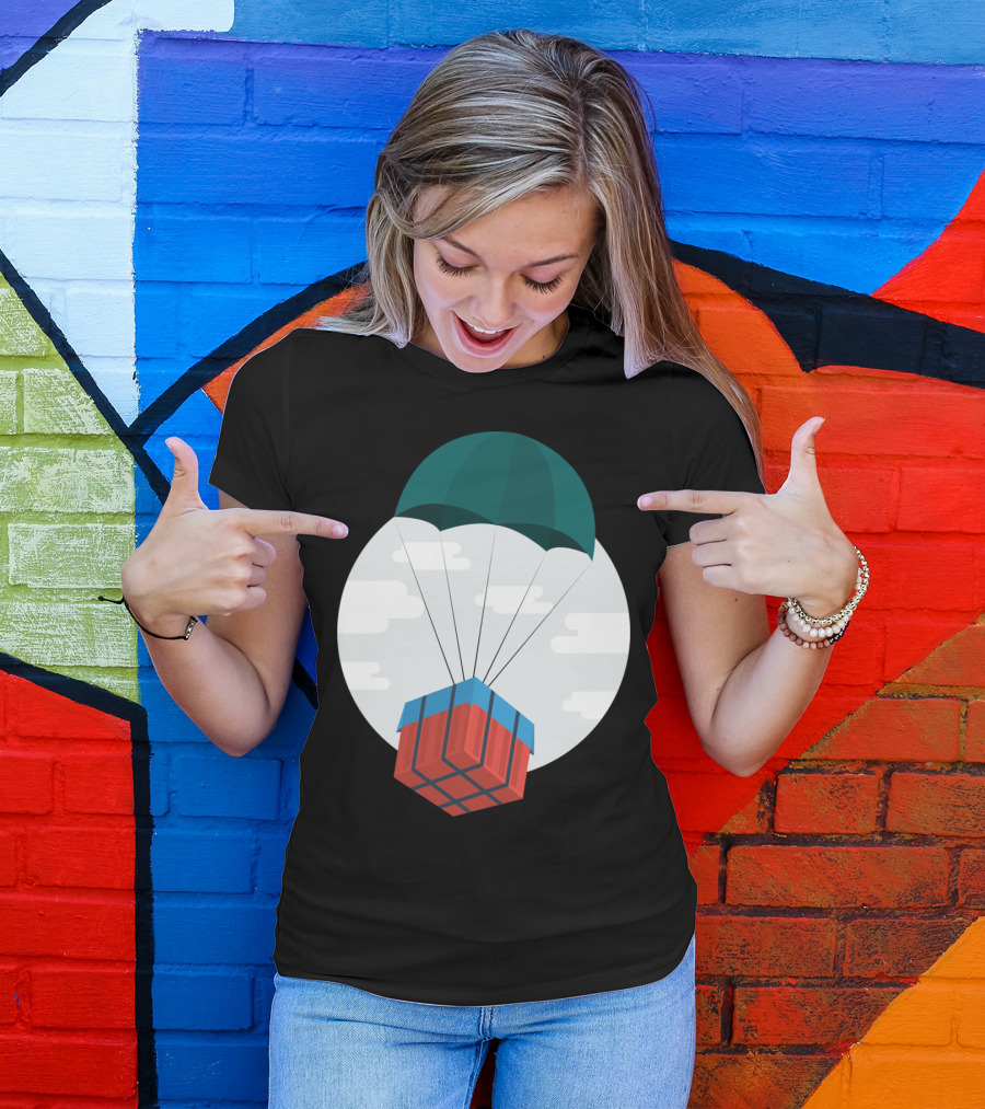 Care Package Parachute Drop Retro Gaming Rubik’s Cube T-Shirt