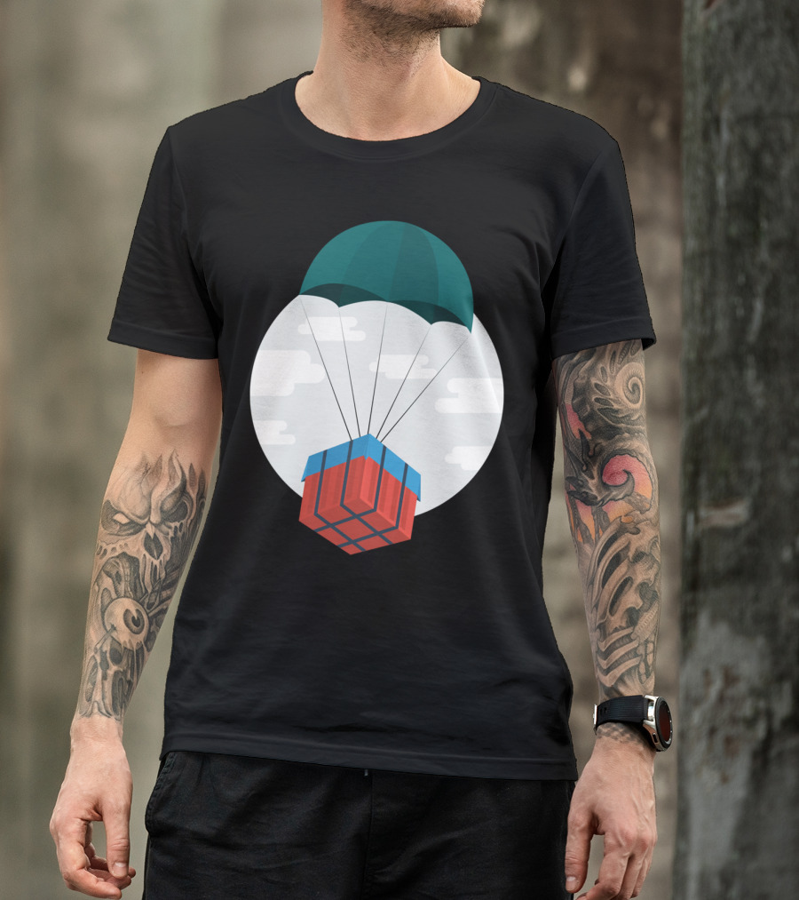 Care Package Parachute Drop Retro Gaming Rubik’s Cube T-Shirt