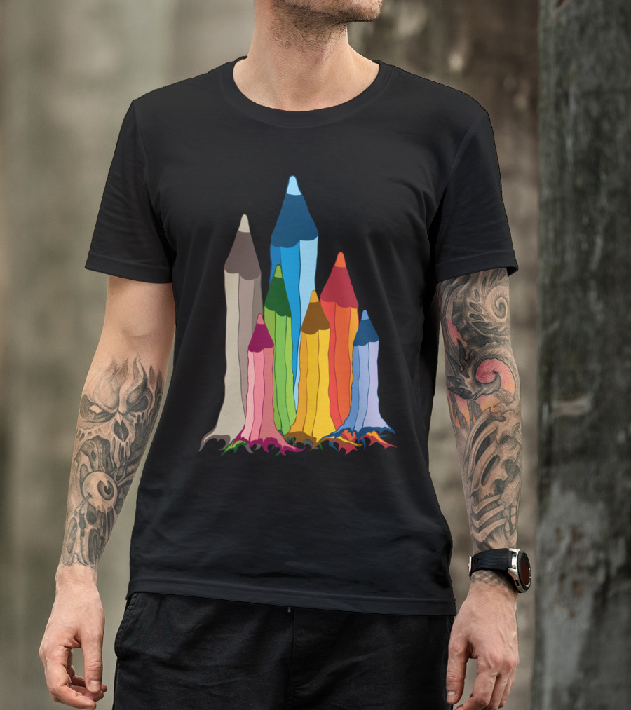 Creativity Colorful Pencil Skyline T-Shirt