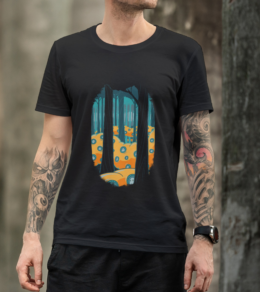 Creatures Of The Enchanted Forest With Orange And Blue Elements T-Shirt