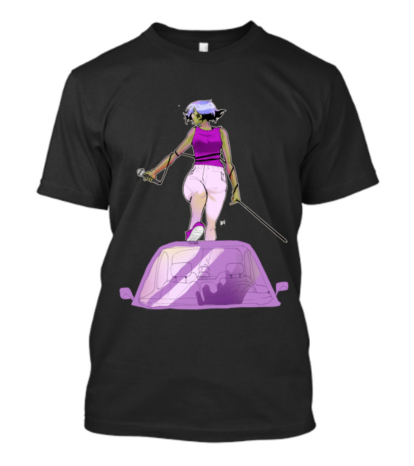 Cree Character On Car With Microphone And Sword T-Shirt