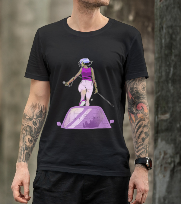 Cree Character On Car With Microphone And Sword T-Shirt