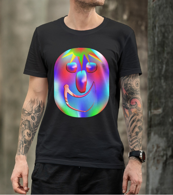 Carnaval Colorful Smiling Face With Vibrant Starburst Hair T-Shirt