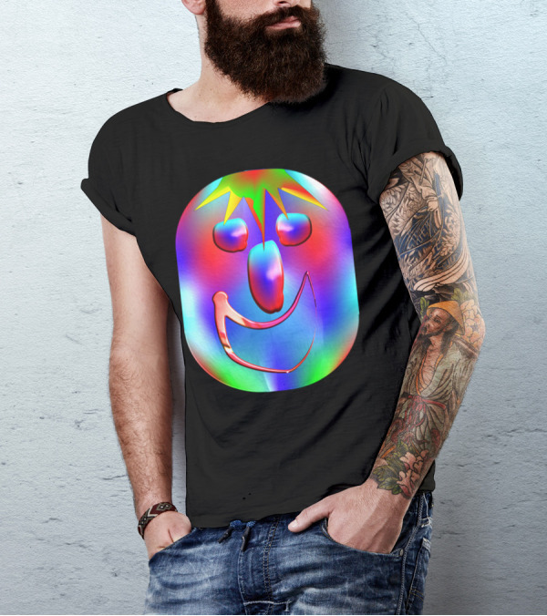 Carnaval Colorful Smiling Face With Vibrant Starburst Hair T-Shirt