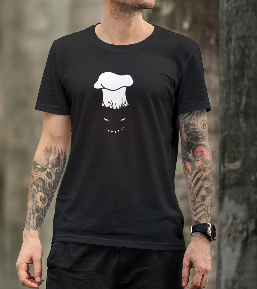 Funny Evil Chef Monster Holding Spatula T-Shirt