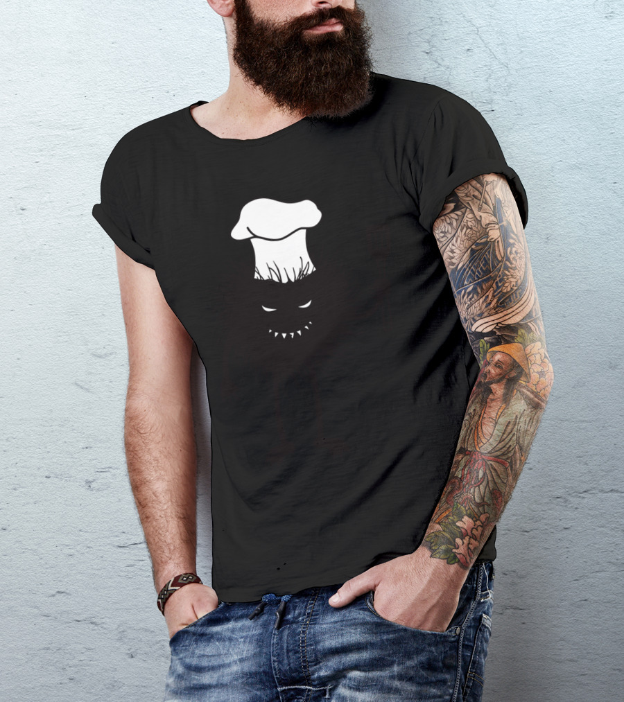 Funny Evil Chef Monster Holding Spatula T-Shirt