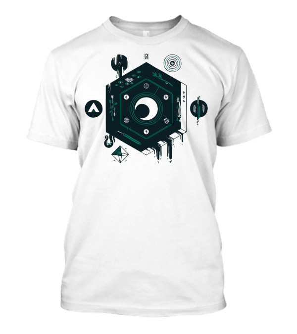 Crescent Hexagonal Geometric Patterns And Symbols T-Shirt