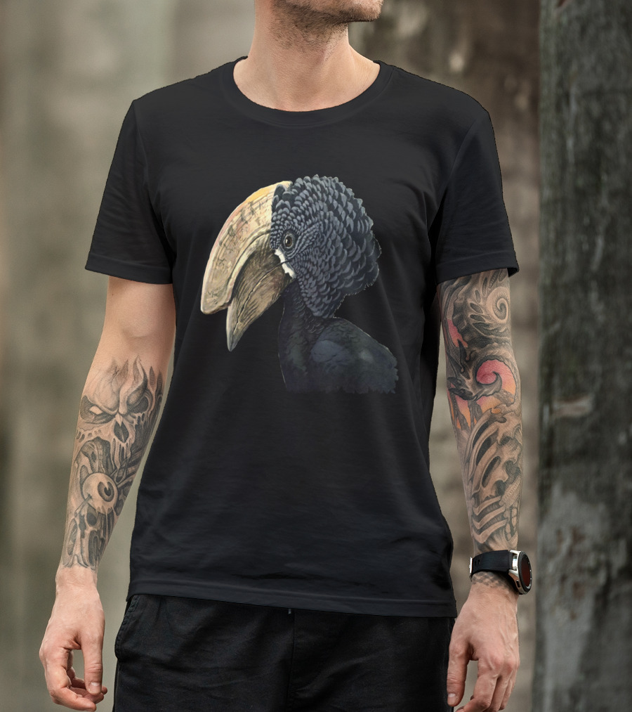 Tropicranus Albocristatus Crested Hornbill Bird Handsome Bill T-Shirt
