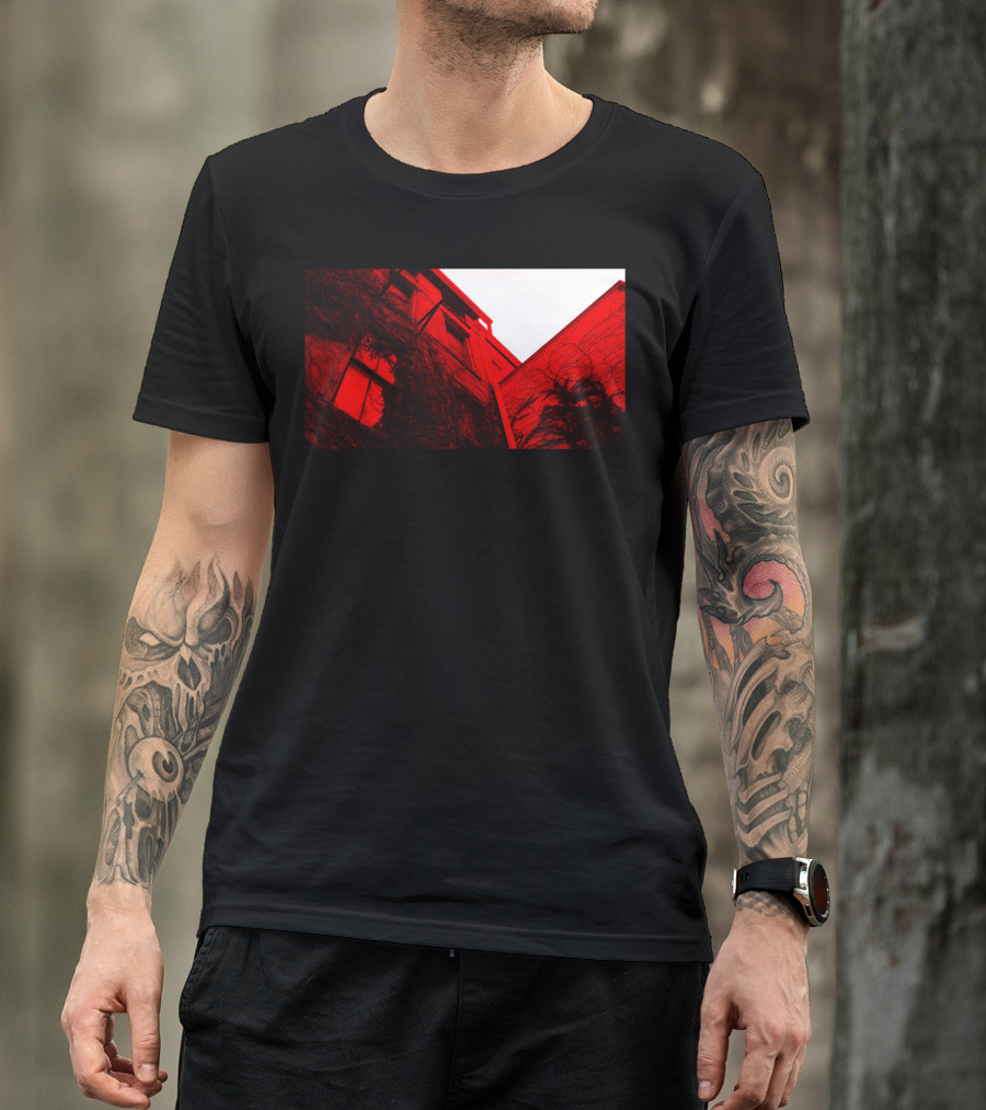 Beat The White With The Red Structure Building Facade Contrast T-Shirt