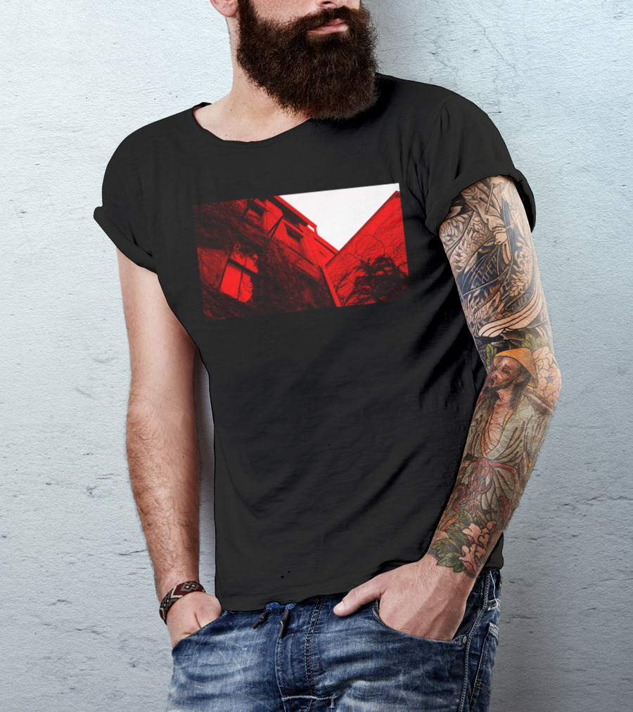 Beat The White With The Red Structure Building Facade Contrast T-Shirt