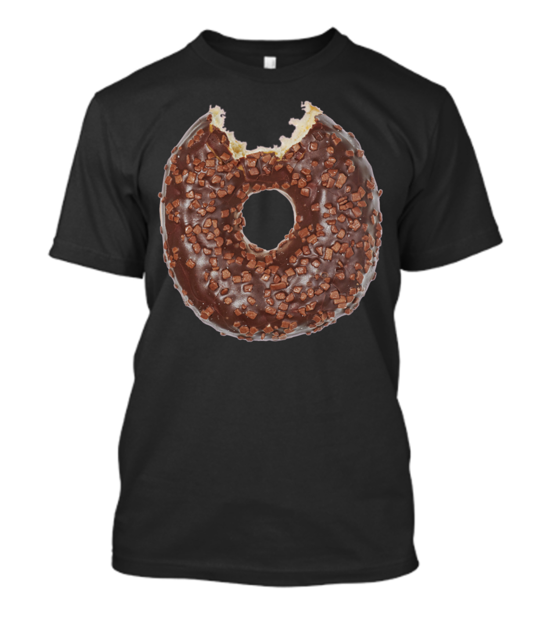 Round Chocolate Doughnut With Bite And Sprinkles T-Shirt