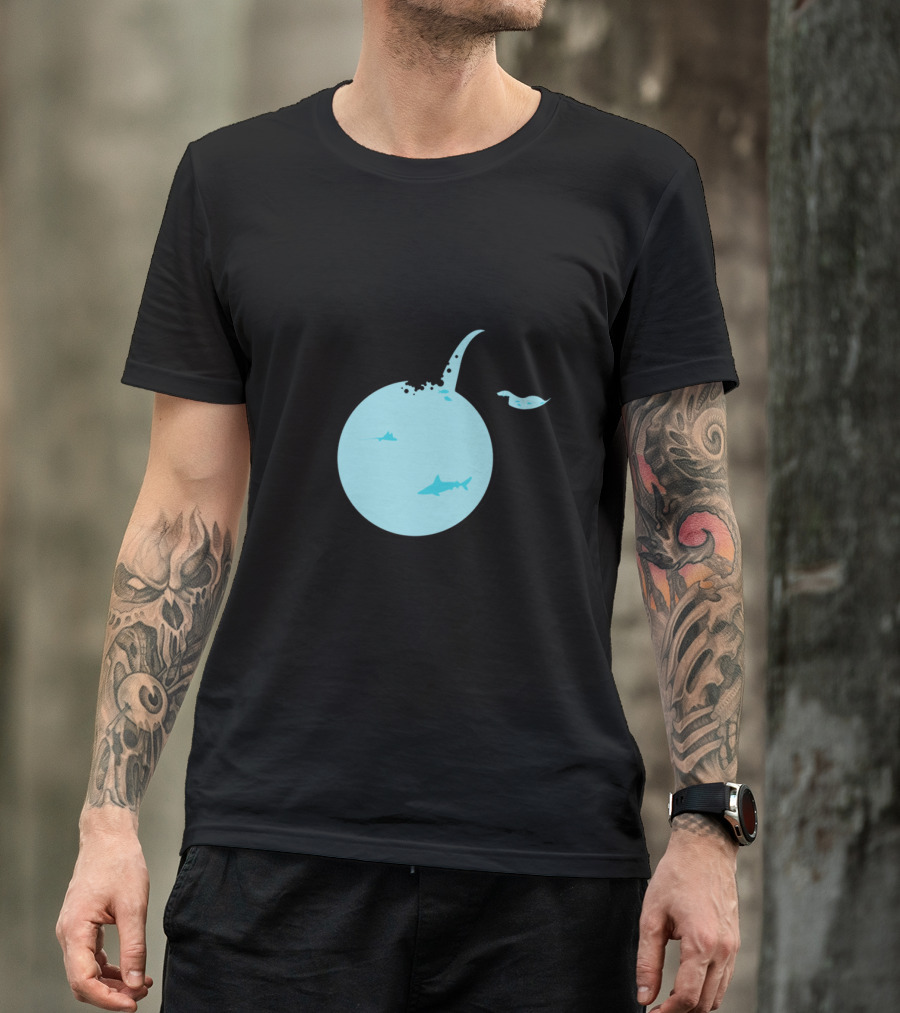 Round The World Ocean Globe With Wildlife And Sharks T-Shirt