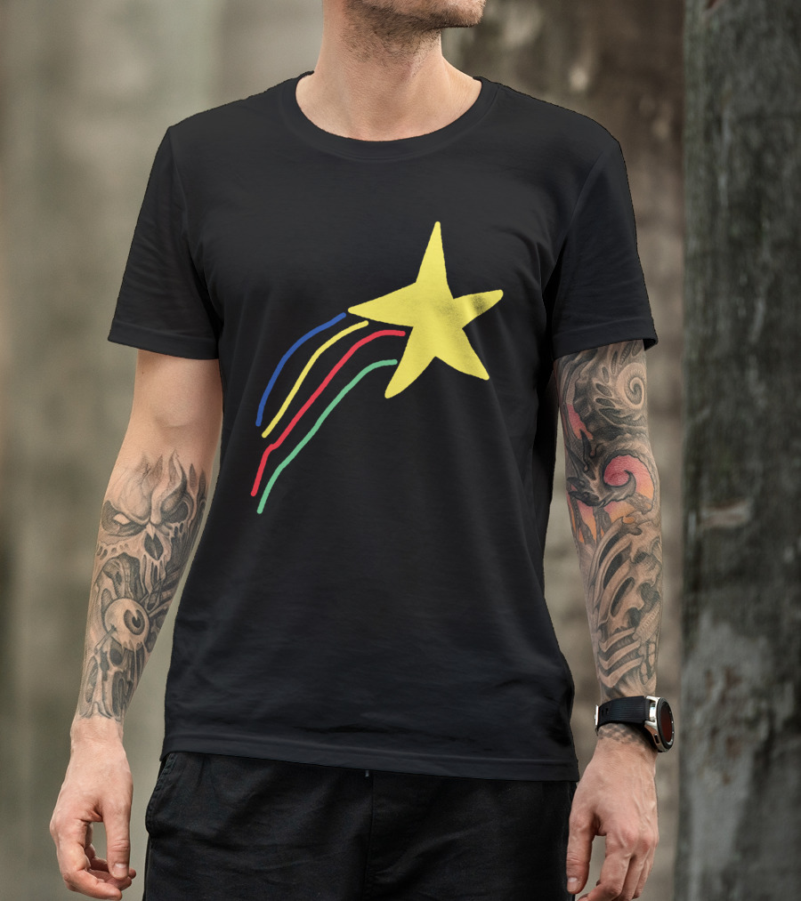 Wow Great Job Yellow Star Shooting With Colorful Trails T-Shirt
