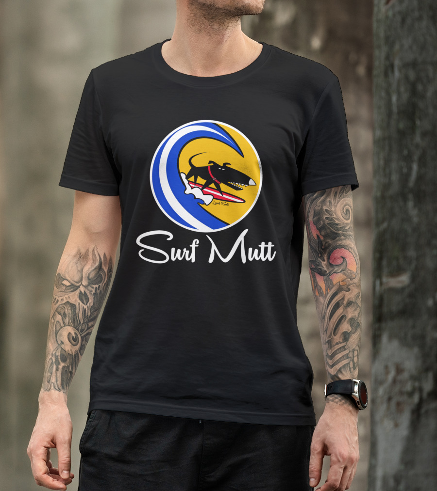 Surf Mutt Loyal Salts Funny Surfer Dog T-Shirt