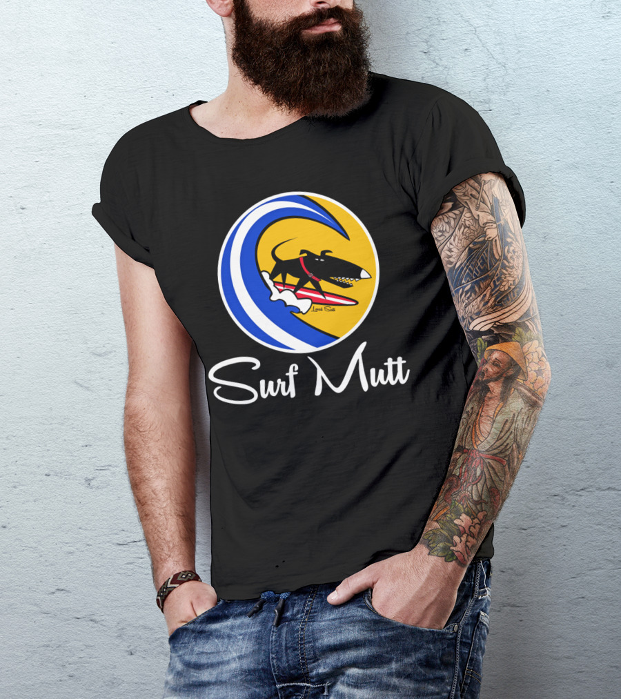 Surf Mutt Loyal Salts Funny Surfer Dog T-Shirt