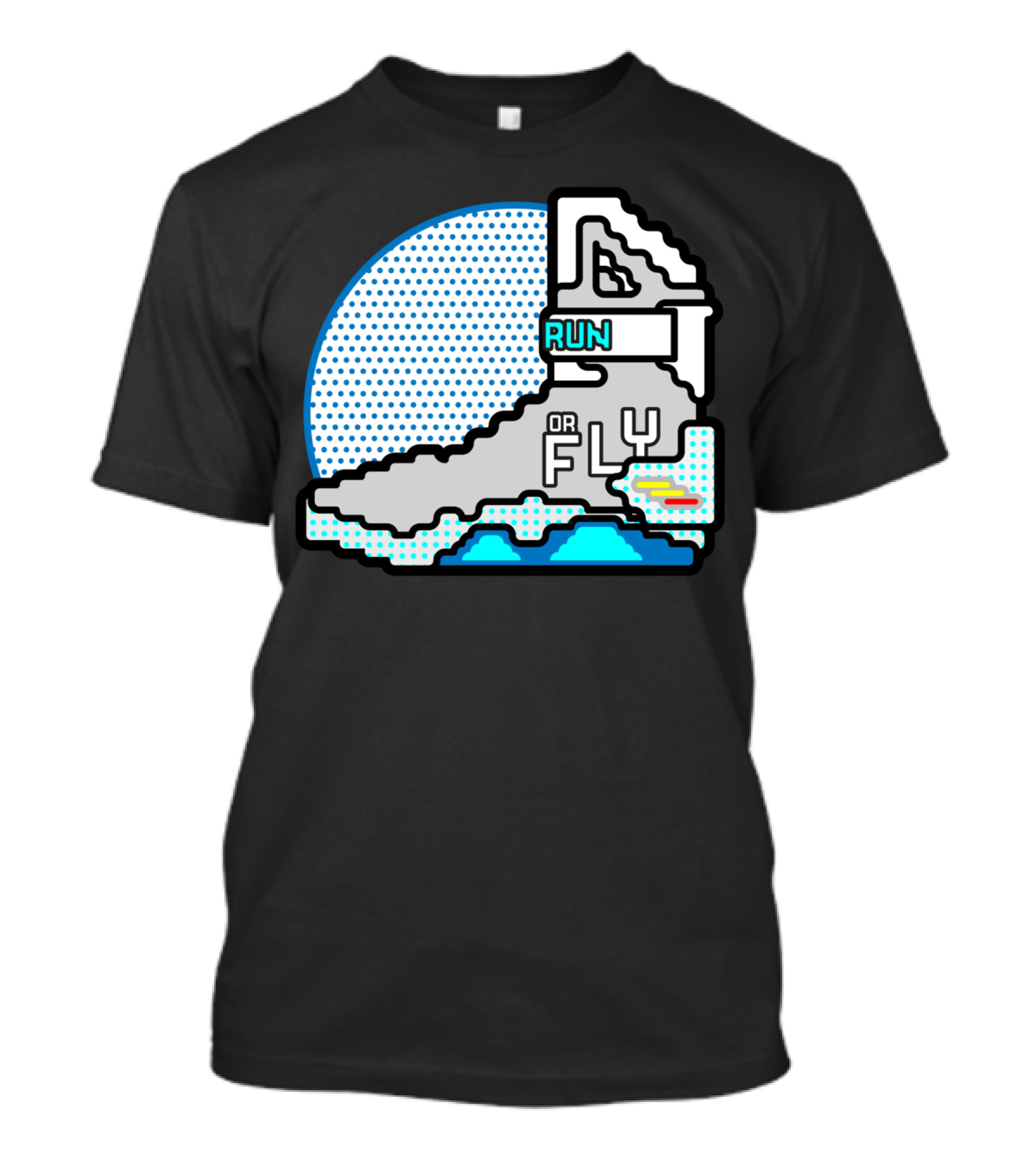 Run Or Fly Pixel Sneaker Retro Pop T-Shirt