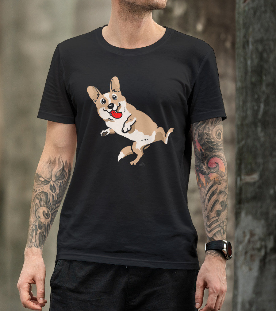 Playful Cartoon Corgi Dog T-Shirt
