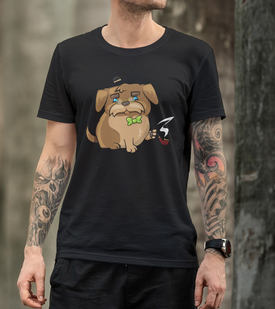 Gentleman Dog With Bowler Hat And Pipe T-Shirt