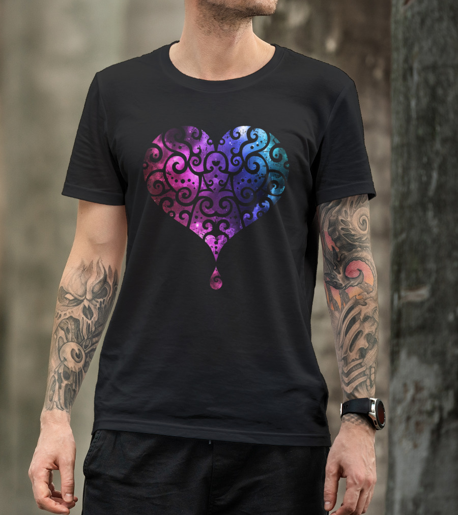 Fancy Heart Cosmic Swirl T-Shirt