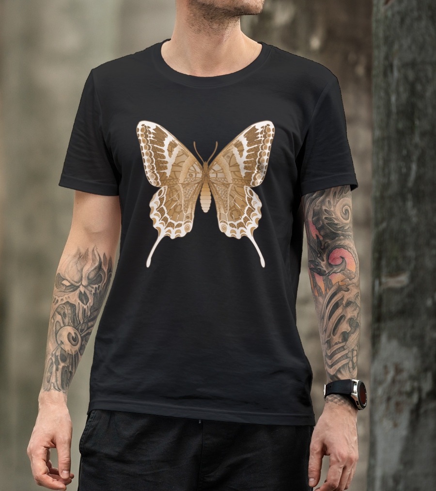 Beautiful Ornate Copper Butterfly T-Shirt
